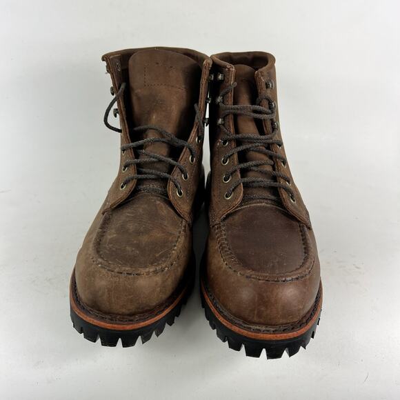 Chippewa LLBean logging mens 7.5 logger boots low brown leather waterproof - Picture 4 of 11